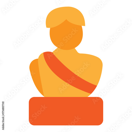 Ancient Statue Vector Flat Icon Design