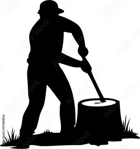 Lumberjack Silhouette Vector – Woodcutter, Axe, Forest Worker, Logging Design