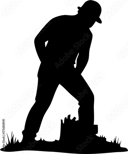 Lumberjack Silhouette Vector – Woodcutter, Axe, Forest Worker, Logging Design