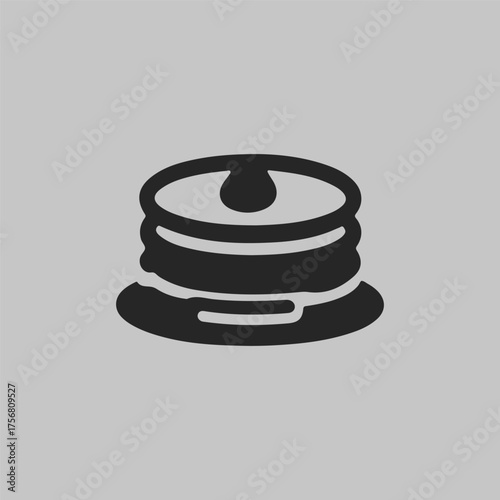 Minimal Vector Pancake Logo Design – Modern Breakfast Food Icon, Simple Sweet Dessert Symbol, Elegant Stack of Pancakes Illustration for Café Branding