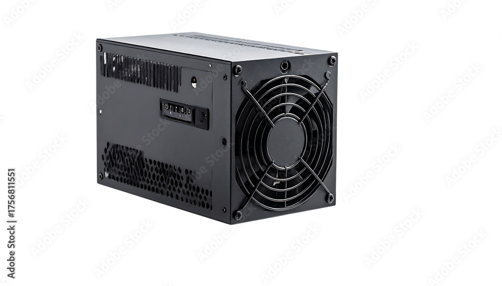 Fototapeta premium 精密な電源装置コンポーネントと電子回路のクローズアップ|背景なし・透過PNG・コピースペース