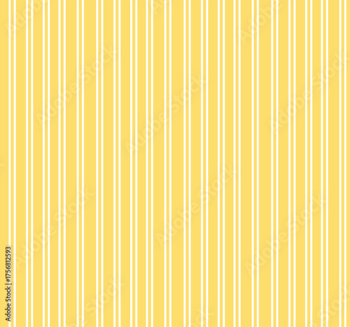 Pattern of vertical yellow and white stripes used for wallpaper, fabric, and digital backgrounds. 