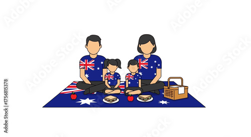 Celebrating Australia Day: A family picnic with national pride and patriotic spirit displayed