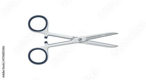 Surgical Precision: A Detailed Depiction of Medical Scissors on a Clean White Canvas