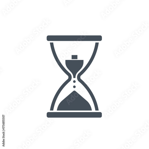Stylized hourglass illustration conveying temporal flow and pending completion deadline