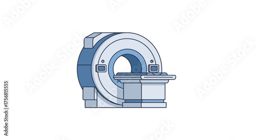 Magnetic Resonance Imaging machine, healthcare technology and diagnosis illustration for medical