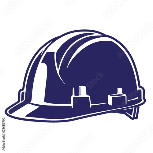 Silhouette illustration of a protective hard hat essential for construction safety
