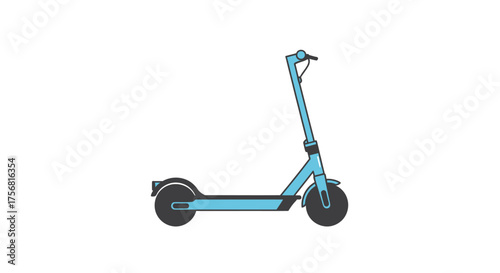 A Simple Blue Electric Scooter Illustration on Clean White Background for Transportation Designs