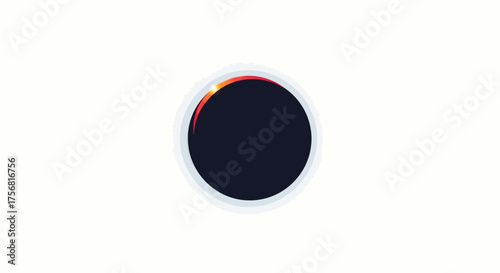 Abstract depiction of a solar eclipse with warm light peeking out of darkness