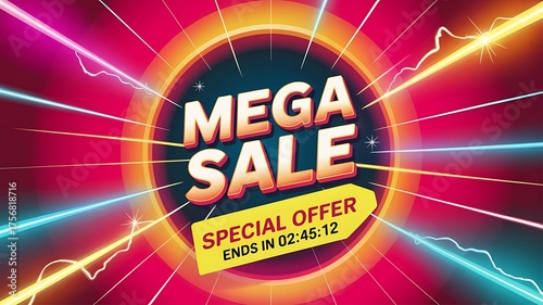 Don't miss out on this mega sale event with a special limited time offer, shop now and save big, countdown timer for vibrant online promotion, get your deals before time runs out