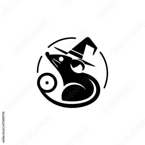 Bewitched Mouse Vector Silhouette for Halloween Design
