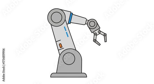 Robotic arm illustration depicting automation and industrial technology precision in assembly lines