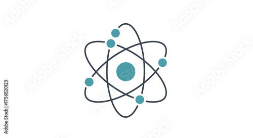 Stylized atomic structure representation showcasing the core nucleus and orbiting electrons