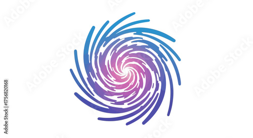 Swirling gradient energy vortex with dynamic flow and rhythmic purple pattern design