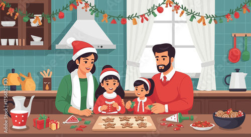 Festive family traditions creating joyful memories during Christmas cookie baking session