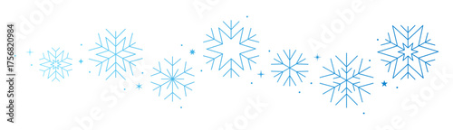 Blue Snowflake Border (Winter Wave Pattern, Holidays Banner)