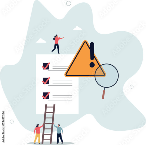 Risk assessment and safety checklist business evaluation.life and employment of people.