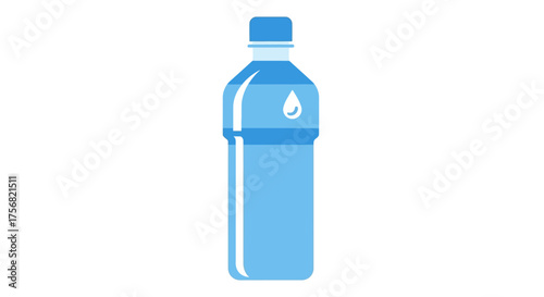 Refreshing hydration: A simple vector illustration of a classic water bottle design