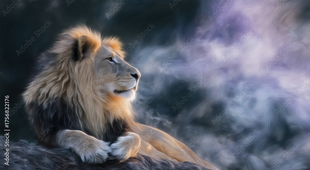 Obraz premium Resting lion portrait
