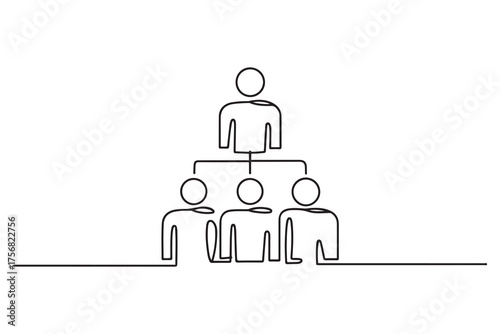 Delegation stroke icon in black. one line Icon drawing with white background