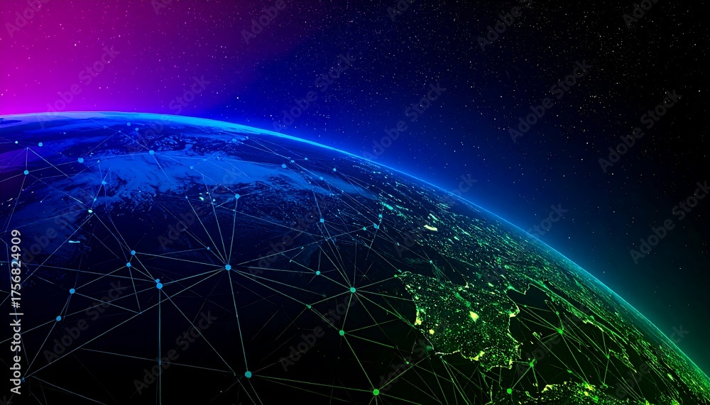 Obraz premium Glowing Earth network