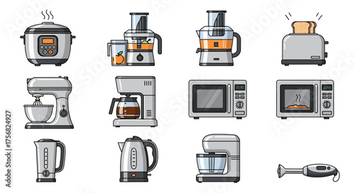 Kitchen appliances rice cooker juicers toaster mixers coffee machine kettles microwave hand blender