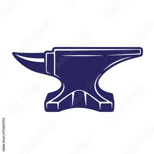 Isolated vector illustration of a classic blacksmith's anvil in minimalist design