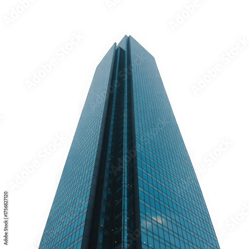 Low Angle View of Modern Glass Skyscrapers in a City