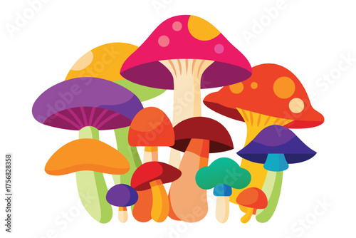 Vector art of colorful mushroom collection vector
