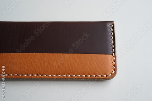 Wallpaper Mural Close up of a handcrafted leather wallet with two tone colors Torontodigital.ca