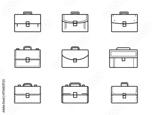 Briefcase line art contemporary functional work symbol