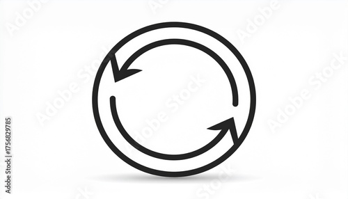 Simple black circular arrow icon indicating recycle or refresh.