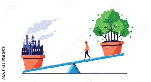 Balancing industrial pollution against environmental restoration and sustainability.