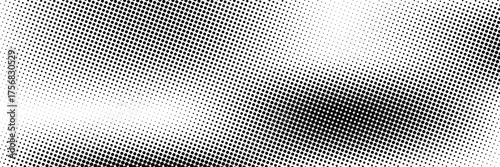Dotted gradient vector illustration, white and black halftone background, horizontal seamless dotted lines, monochrome dots texture backdrop, retro effect. modern