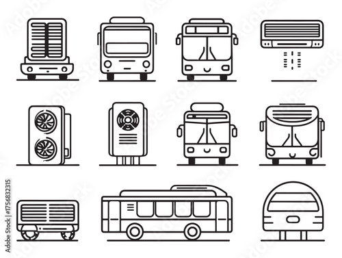 Bus Air Conditioning line art design inspiration