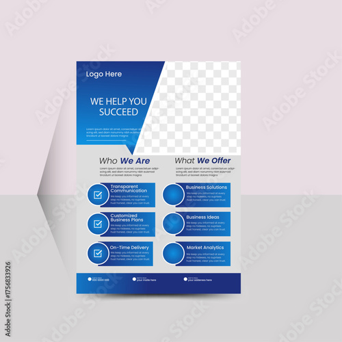 A4 Size Creative Simple Modem Corporate Business flyer design template