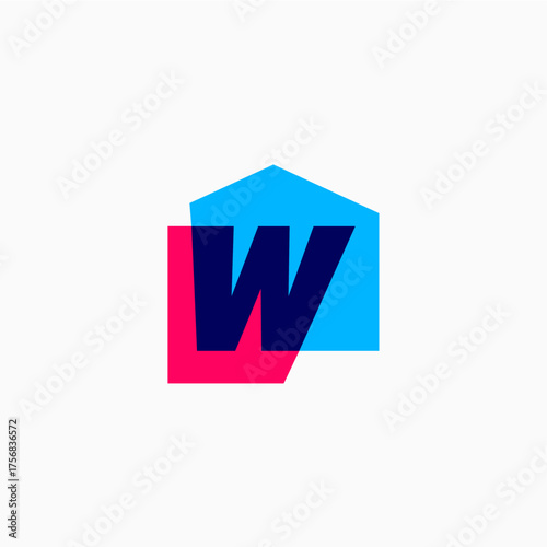 letter w house home mortgage real estate living logo vector icon illustration