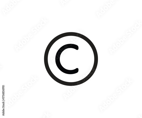 Copyright Icon. Protection, Intellectual Rights Symbol. Applied for Design Element, Presentation, Website or Apps.