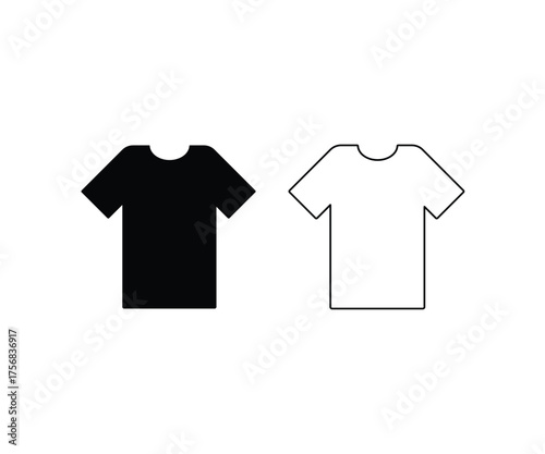 Simple and line icon representing a casual t shirt, perfect for projects related to fashion and clothing