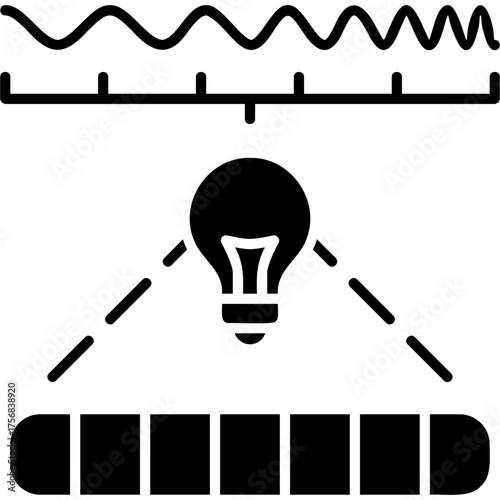 Solid Glyph Electromagnetic Spectrum Icon