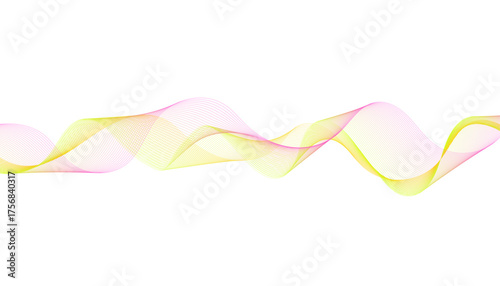 Colorful Abstract Wave Lines on White Background