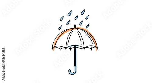 Protecting yourself from rain under an umbrella.