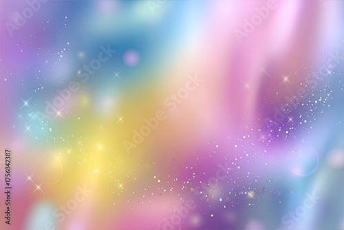 Abstract ethereal background with flowing pastel hues and sparkling light effects