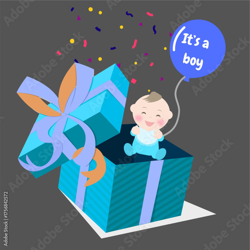 its a boy gender reveal birthday birth of a boy male baby.eps