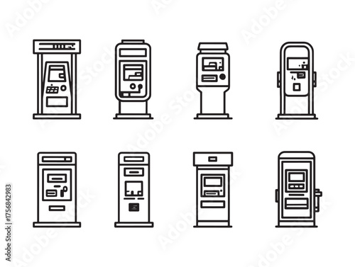Bus Ticket Machine Line Art Urban Style