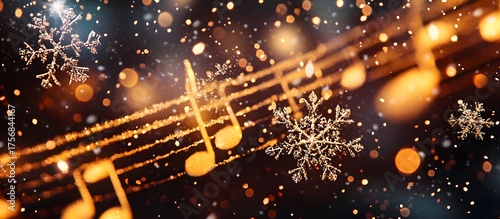 xmas music snowflakes concept