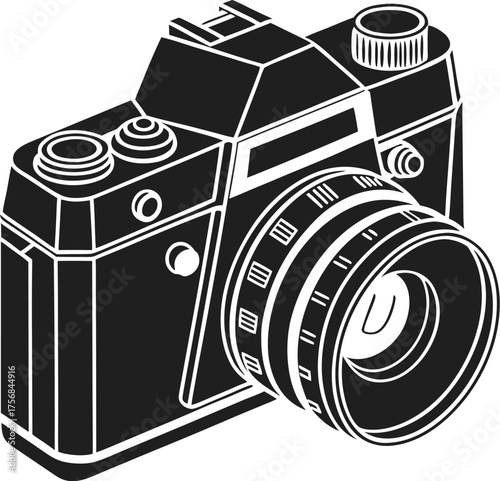 Black & White Camera Lens Icon