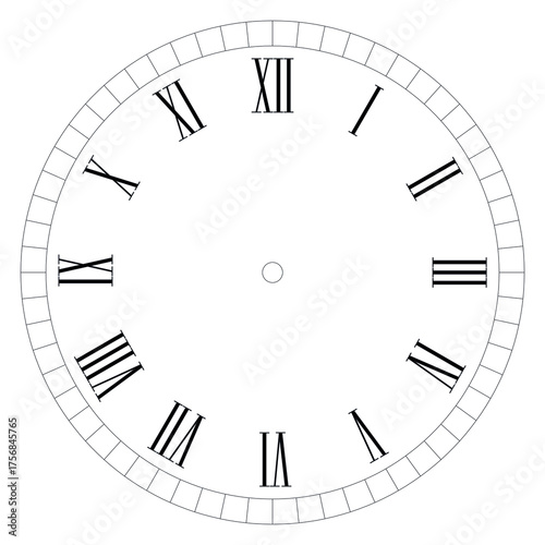 Clock face with Roman numerals vector design