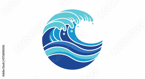 Abstract Wave Symbol Design for Oceanic Themes and Water-Related Concepts, A Vector Illustration