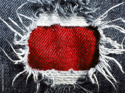 Ripped Distressed Jeans with blank red copy space Sale banner design